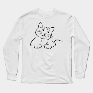 Cat Lineart Long Sleeve T-Shirt